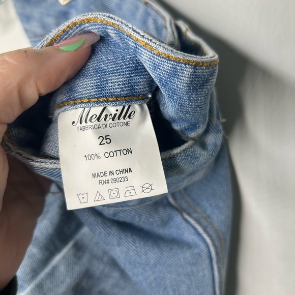 Brandy Melville Jean Denim Mini Skirt Bruce Button Front  Size 25 - Picture 3 of 5